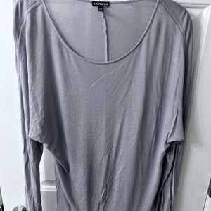 Express Women's Long Sleeve Gray Tee